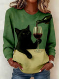 Women's Animal Print Crew Neck Sweatshirt