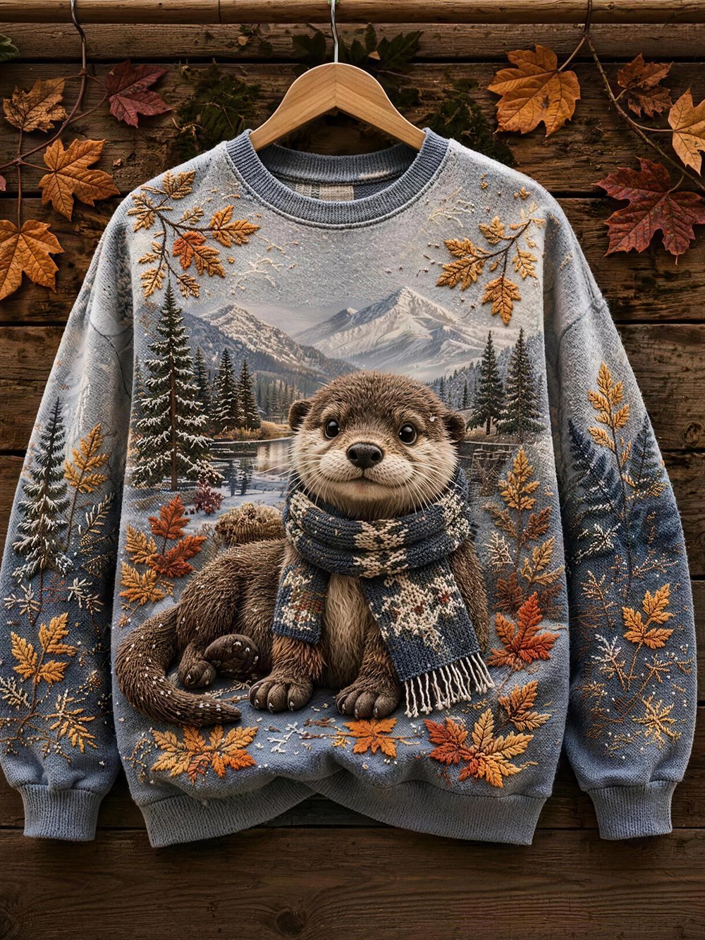Women's Autumn Animal Print Crew Neck Long-Sleeve T-Shirt