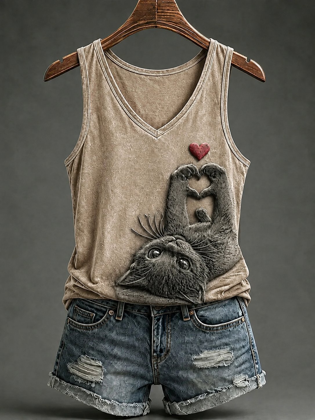 Women's Cat Print Tank Top