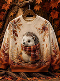Women's Autumn Animal Print Crew Neck Long-Sleeve T-Shirt