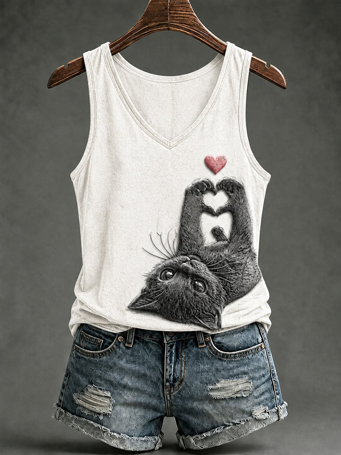 Women's Cat Print Tank Top
