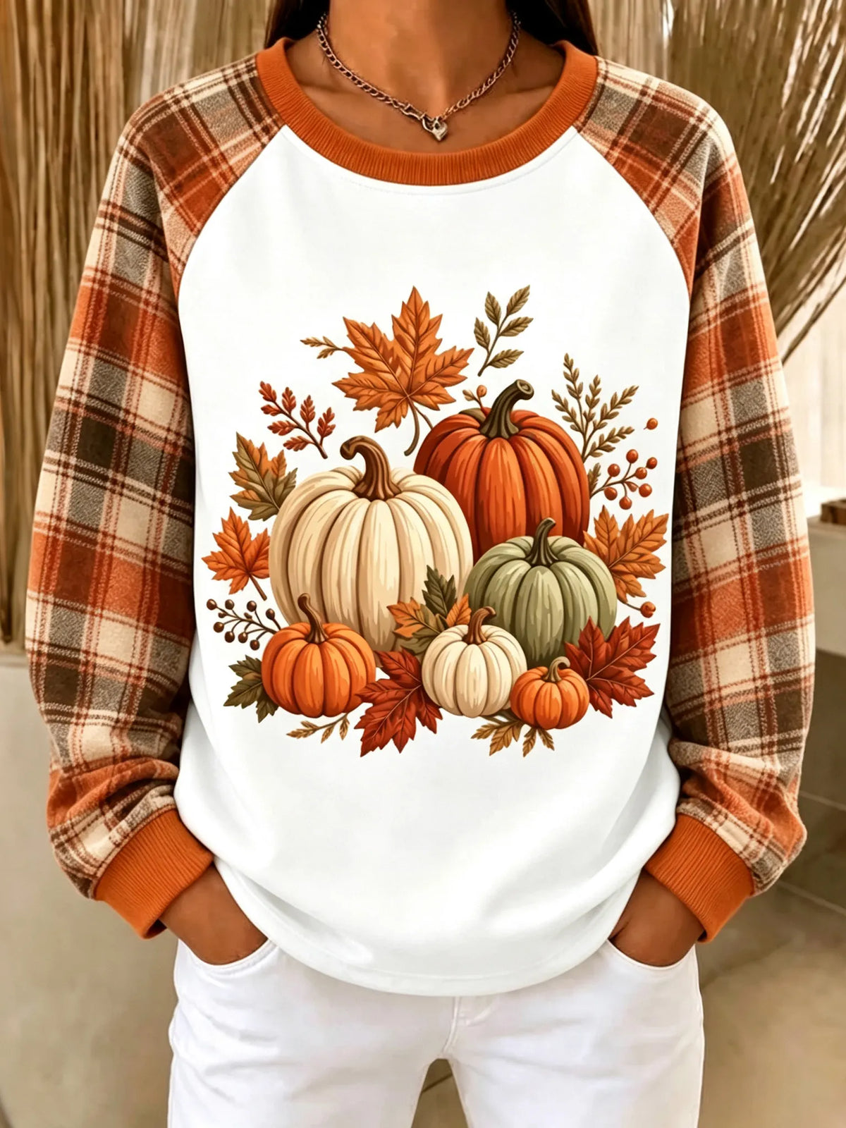 Women's Autumn Pumpkin Print Casual Sweatshirt