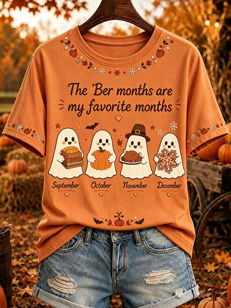 Women's The 'ber Months Are My Favorite Months Print Crew Neck T-shirt