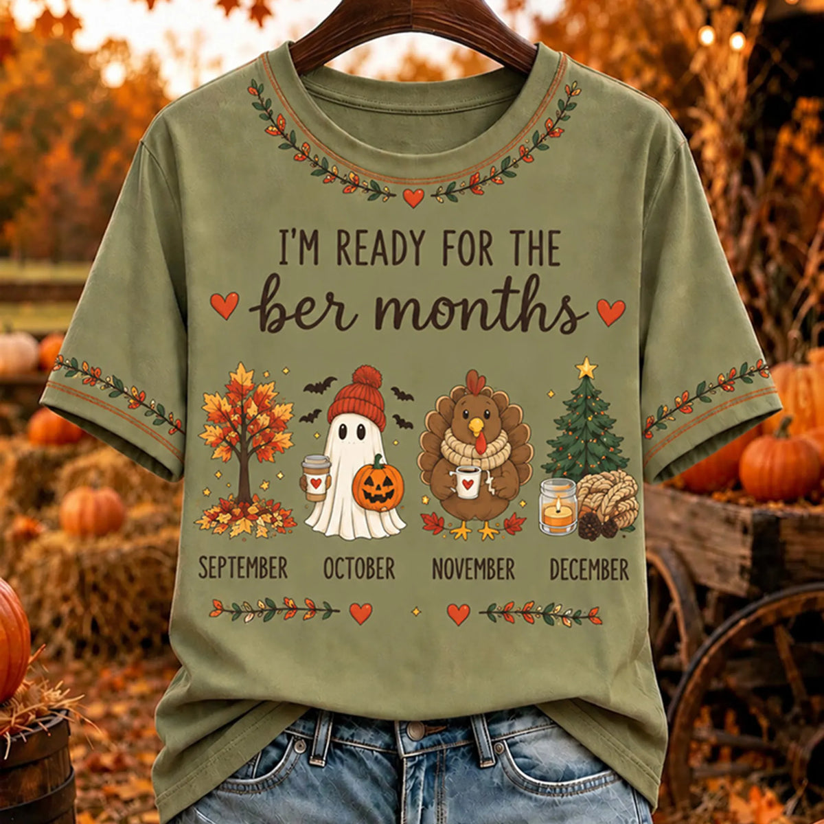 Women's I'm Ready For The Ber Months Cute Print T‐shirt