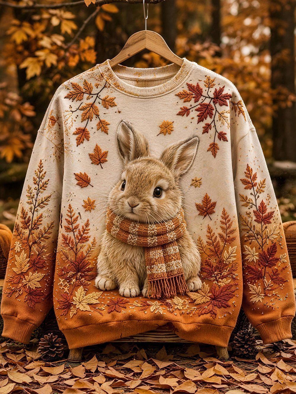 Women's Autumn Animal Print Crew Neck Long-Sleeve T-Shirt