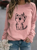 Women's Cute Cat Casual Sweatshirt