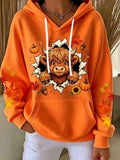 Women's Autumn Highland Cow Print Hoodie