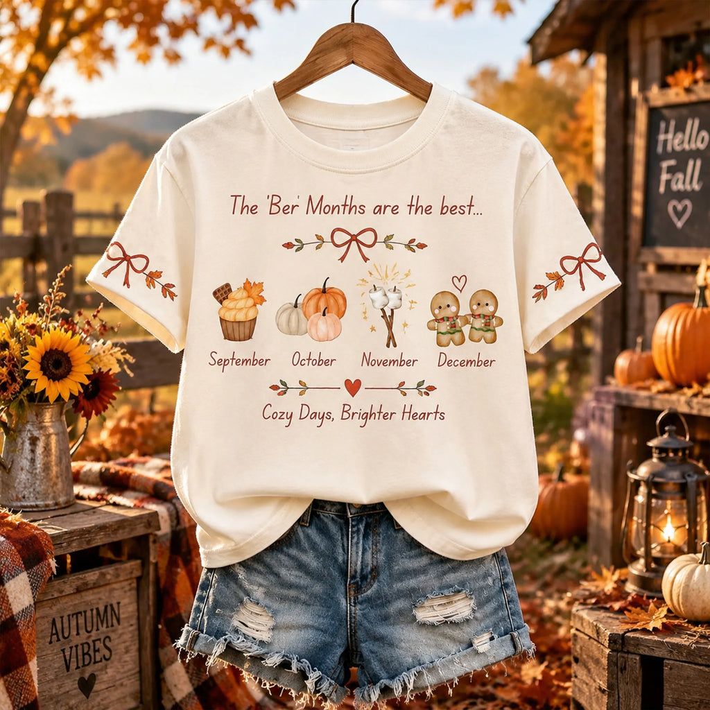 Women's Cute Vintage "ber" Month-themed T-shirt