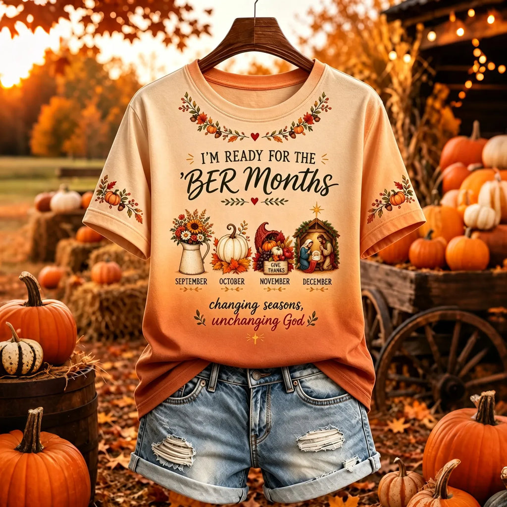 Women's Vintage Halloween Fall Print Crew Neck Short Sleeve T-shirt