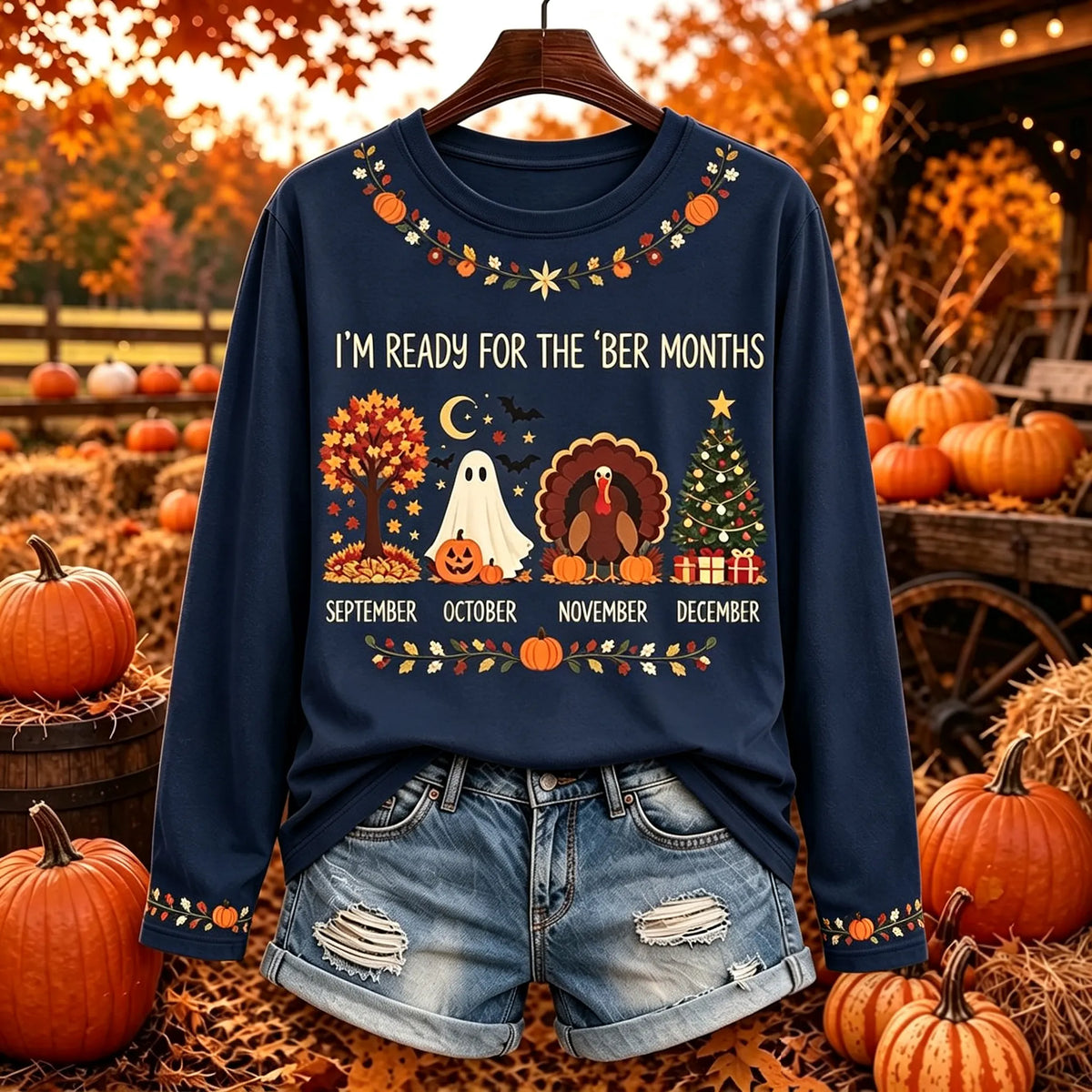 Women's Retro Autumn Casual Round Neck Top