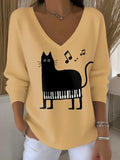 Women's Cute Cat Print Top
