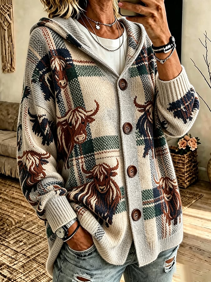 Women's Highland Cow Print Top