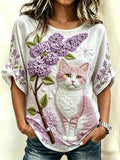 🐾 Buy 3 Save 10%🐱Women's Cat-Themed Top💛100% For Shelter Pets🐱🐶