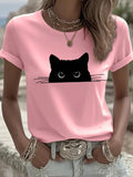 Women's casual cute cat T-shirt