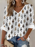 🐾Buy 3 Save 10%🐱Women's Cute Cat Print Waffle T-shirt💛100% For Shelter Pets🐱🐶