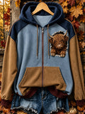 Women's Vintage Animal Print Hoodie