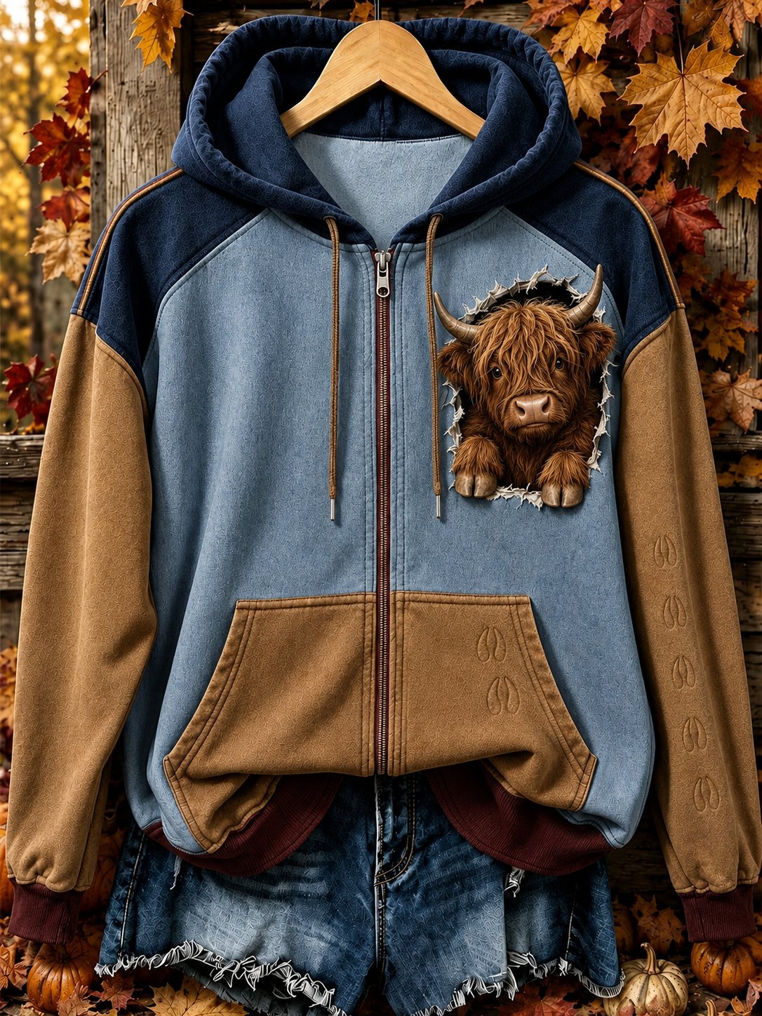 Women's Vintage Animal Print Hoodie