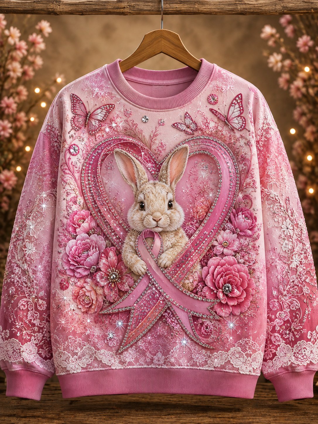 Women's Breast Cancer Awareness "I Wear Pink For Myself" Print Sweatshirt