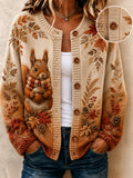 Women's Autumn Animal Print Casual Cardigan