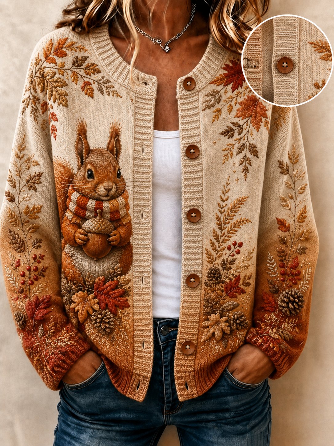Women's Autumn Animal Print Casual Cardigan