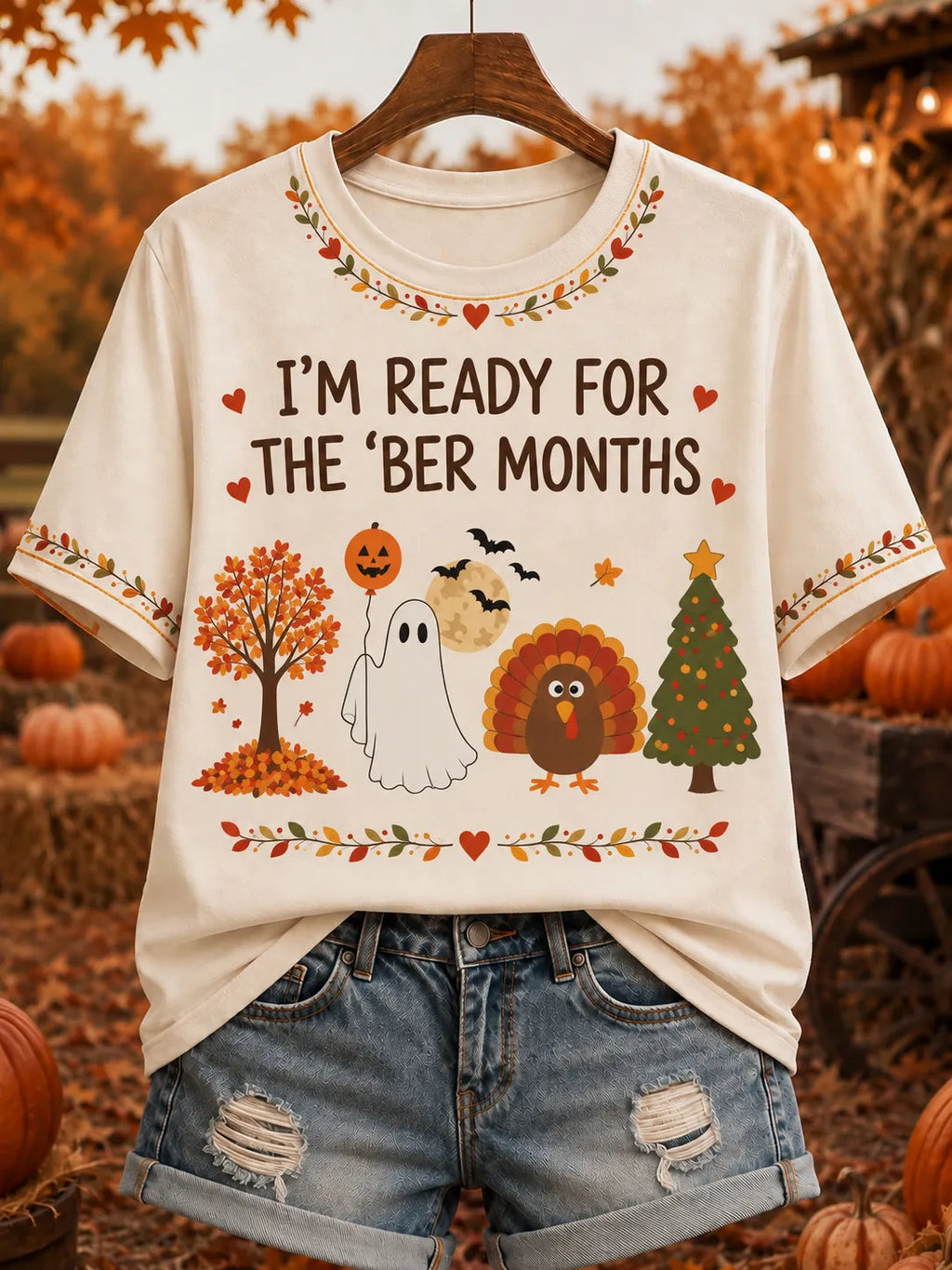 Women's I'm Ready For The 'ber Months Print Short Sleeve T-shirt