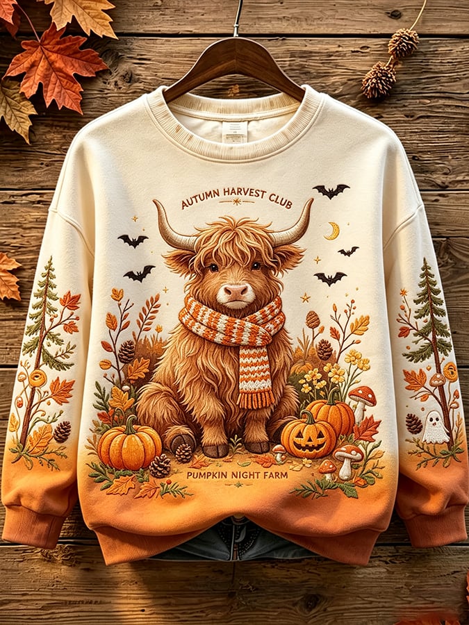 Women's Fall Halloween Print Sweatshirt