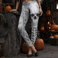 Women's Vintage Horror Skull Face Print Comfy Leggings