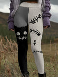 Women's Halloween Black Cat Print Pants