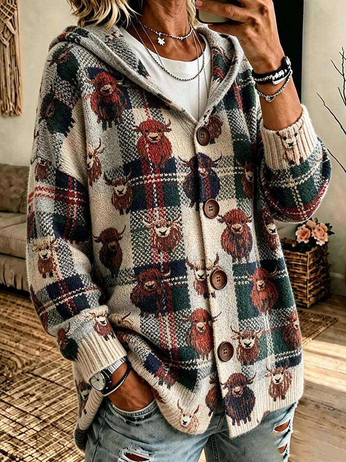 Women's Highland Cow Print Top
