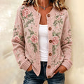 Women's Retro Floral Pattern Art Casual Knit Cardigan